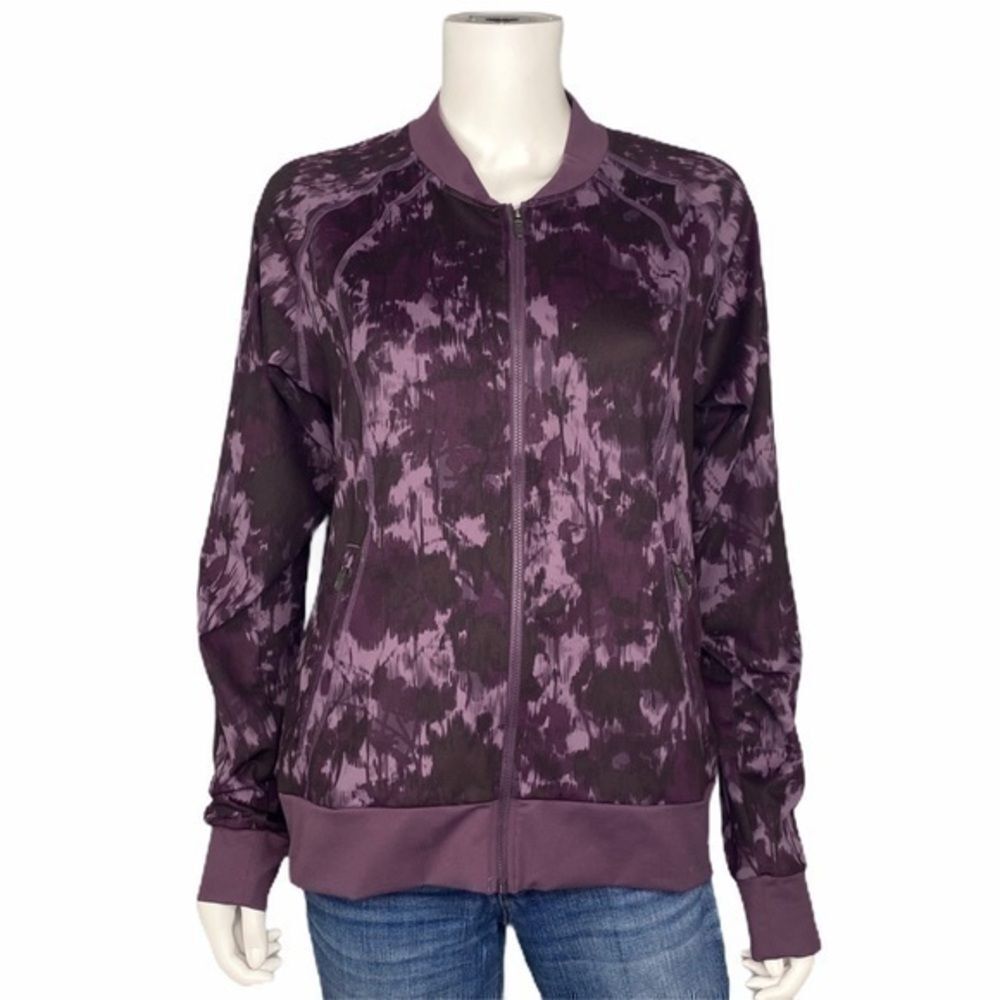 Columbia Purple Tie Dye Zip Jacket Athleisure Activewear Casual Streetwear M - Picture 2 of 8